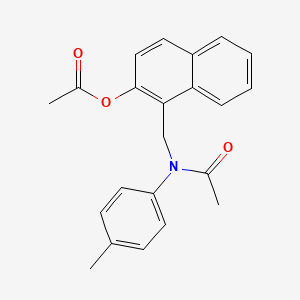 molecular formula C22H21NO3 B12809578 1-{[Acetyl(4-methylphenyl)amino]methyl}naphthalen-2-yl acetate CAS No. 7142-63-4