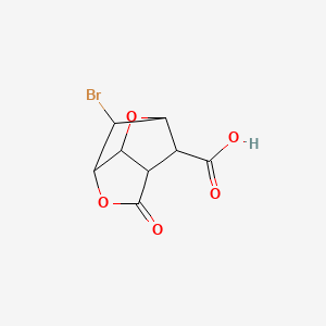 molecular formula C8H7BrO5 B12809639 3-Bromo-5-oxohexahydro-2,6-methanofuro[3,2-b]furan-7-carboxylic acid CAS No. 18700-61-3