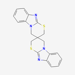 molecular formula C19H16N4S2 B12809700 3,3'(4H,4'H)-Spirobi(2H-(1,3)thiazino(3,2-a)benzimidazole) CAS No. 70374-15-1