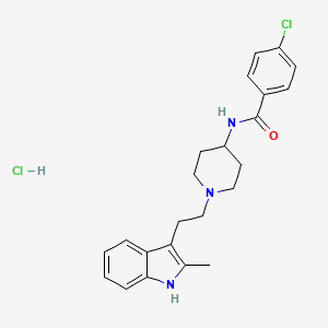 4-Chloro-N-(1-(2-(2-methyl-1H-indol-3-yl)ethyl)-4-piperidinyl)benzamide hydrochloride