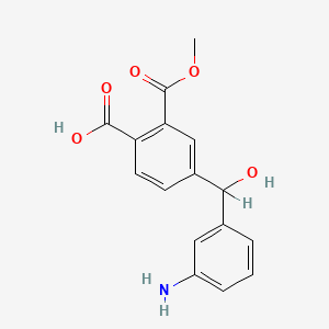 molecular formula C16H15NO5 B12809737 1,2-Benzenedicarboxylic acid, 4-((3-aminophenyl)hydroxymethyl)-, 2-methyl ester CAS No. 23843-87-0