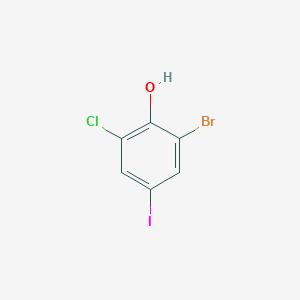 molecular formula C6H3BrClIO B12809793 2-Bromo-6-chloro-4-iodophenol 