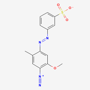 molecular formula C14H12N4O4S B12809807 Benzenediazonium, 2-methoxy-5-methyl-4-(2-(3-sulfophenyl)diazenyl)-, inner salt CAS No. 78480-21-4