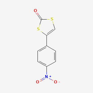 molecular formula C9H5NO3S2 B12809815 4-(4-(Hydroxy(oxido)amino)phenyl)-1,3-dithiol-2-one CAS No. 49675-85-6