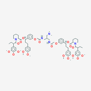 [3-(3,4-Dimethoxyphenyl)-1-[3-[2-[[2-[[[2-[3-[3-(3,4-dimethoxyphenyl)-1-[1-[2-(3,4,5-trimethoxyphenyl)butanoyl]piperidine-2-carbonyl]oxypropyl]phenoxy]acetyl]amino]methyl]-3-(dimethylamino)propyl]amino]-2-oxoethoxy]phenyl]propyl] 1-[2-(3,4,5-trimethoxyphenyl)butanoyl]piperidine-2-carboxylate