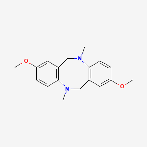 molecular formula C18H22N2O2 B12809849 2,8-Dimethoxy-5,11-dimethyl-6,12-dihydrobenzo[c][1,5]benzodiazocine CAS No. 76259-09-1