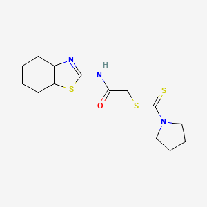 1-Pyrrolidinecarbodithioic acid, 2-oxo-2-((4,5,6,7-tetrahydro-2-benzothiazolyl)amino)ethyl ester