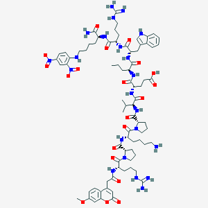 molecular formula C78H110N22O20 B128099 ((7-Methoxycoumarin-4-yl)acetyl)arginyl-prolyl-lysyl-prolyl-valyl-glutamyl-norvalyl-tryptophyl-arginyl-(2,4-dinitrophenyl)lysinamide CAS No. 158584-09-9
