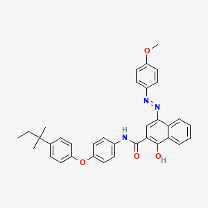 molecular formula C35H33N3O4 B12810019 2-Naphthalenecarboxamide, N-(4-(4-(1,1-dimethylpropyl)phenoxy)phenyl)-1-hydroxy-4-((4-methoxyphenyl)azo)- CAS No. 88216-19-7