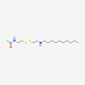 molecular formula C16H34N2OS2 B12810046 N-(2-((2-(Decylamino)ethyl)dithio)ethyl)acetamide CAS No. 15386-61-5