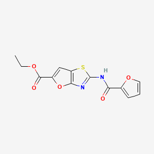 Furo(2,3-d)thiazole-5-carboxylic acid, 2-((2-furanylcarbonyl)amino)-, ethyl ester