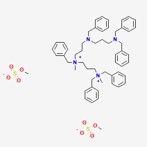 1,3-Propanediaminium, N-(3-((3-(bis(phenylmethyl)amino)propyl)(phenylmethyl)amino)propyl)-N,N'-dimethyl-N,N',N'-tris(phenylmethyl)-, bis(methyl sulfate)