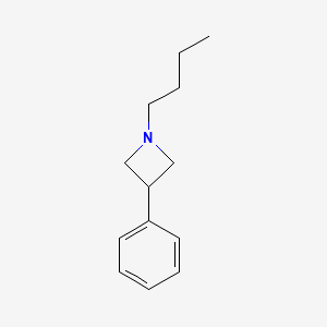 molecular formula C13H19N B12810161 Azetidine, 1-butyl-3-phenyl- CAS No. 7215-14-7