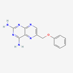 molecular formula C13H12N6O B12810204 2,4-Pteridinediamine, 6-(phenoxymethyl)- CAS No. 57963-57-2