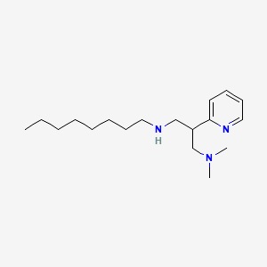 molecular formula C18H33N3 B12810223 Octylamine, N-(3-(dimethylamino)propyl)-N-(2-pyridyl)- CAS No. 25295-39-0