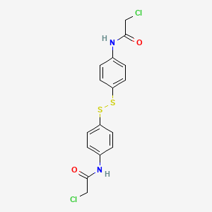 molecular formula C16H14Cl2N2O2S2 B12810308 N,N'-(Dithiobis(4,1-phenylene))bis(2-chloroacetamide) CAS No. 6339-52-2