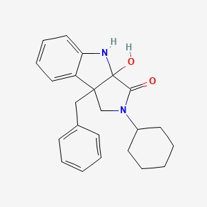 8b-Benzyl-2-cyclohexyl-3a-hydroxy-1,3a,4,8b-tetrahydropyrrolo(3,4-b)indol-3(2H)-one