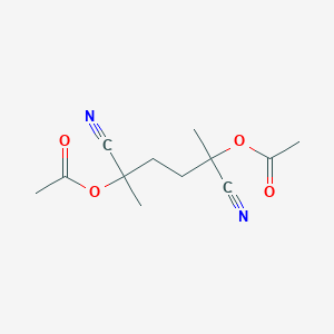 molecular formula C12H16N2O4 B12810369 (5-Acetyloxy-2,5-dicyanohexan-2-yl) acetate CAS No. 6941-76-0