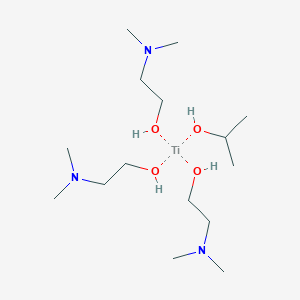 molecular formula C15H41N3O4Ti B12810378 Titanium, tris(2-(dimethylamino)ethanolato-kappaO)(2-propanolato)-, (T-4)- CAS No. 68443-62-9