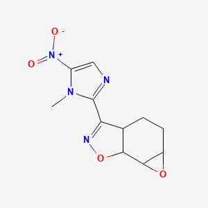 Oxireno(g)-1,2-benzisoxazole, 3a,4,5,5a,6a,6b-hexahydro-3-(1-methyl-5-nitro-1H-imidazol-2-yl)-