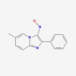 molecular formula C14H11N3O B12810441 Imidazo(1,2-a)pyridine, 6-methyl-3-nitroso-2-phenyl- CAS No. 93745-54-1