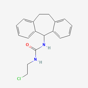 molecular formula C18H19ClN2O B12810447 Urea, 1-(2-chloroethyl)-3-(10,11-dihydro-5H-dibenzo(a,d)cyclohepten-5-yl)- CAS No. 102433-37-4