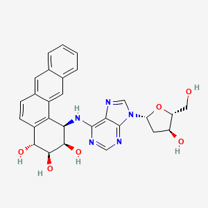 Adenosine, 2'-deoxy-N-(1,2,3,4-tetrahydro-2,3,4-trihydroxybenz(a)anthracen-1-yl)-, (1R-(1alpha,2alpha,3alpha,4beta))-