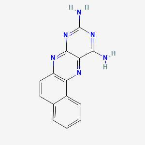 molecular formula C14H10N6 B12810470 Naphtho[1,2-g]pteridine-9,11-diamine CAS No. 63110-97-4