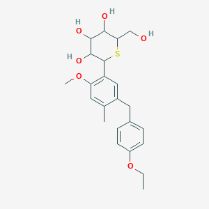 molecular formula C23H30O6S B12810473 2-[5-[(4-ethoxyphenyl)methyl]-2-methoxy-4-methylphenyl]-6-(hydroxymethyl)thiane-3,4,5-triol 