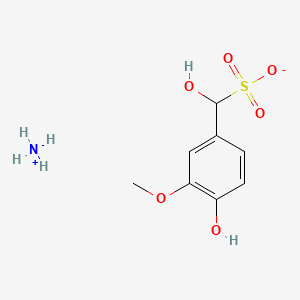 molecular formula C8H13NO6S B12810541 Ammonium alpha,4-dihydroxy-3-methoxytoluene-alpha-sulfonate CAS No. 68083-34-1