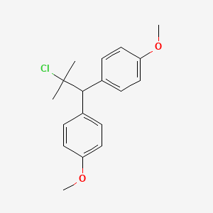 molecular formula C18H21ClO2 B12810544 Benzene, 1,1'-(2-chloro-2-methylpropylidene)bis(4-methoxy- CAS No. 59900-60-6