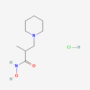 molecular formula C9H19ClN2O2 B12810556 alpha-Methyl-1-piperidinepropionohydroxamic acid monohydrochloride CAS No. 23573-85-5