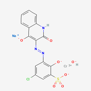 Chromate(1-), (5-chloro-2-(hydroxy-kappaO)-3-((1,2,3,4-tetrahydro-2-oxo-4-(oxo-kappaO)-3-quinolinyl)azo-kappaN1)benzenesulfonato(3-))hydroxy-, sodium, (T-4)-