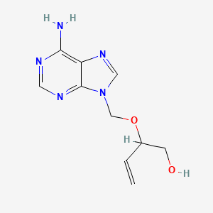 molecular formula C10H13N5O2 B12810619 2-[(6-Aminopurin-9-yl)methoxy]but-3-en-1-ol CAS No. 136083-19-7