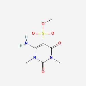 molecular formula C7H11N3O5S B12810692 Methyl 6-amino-1,3-dimethyl-2,4-dioxo-1,2,3,4-tetrahydro-5-pyrimidinesulfonate CAS No. 90008-93-8