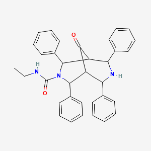 N-Ethyl-9-oxo-2,4,6,8-tetraphenyl-3,7-diazabicyclo(3.3.1)nonane-3-carboxamide