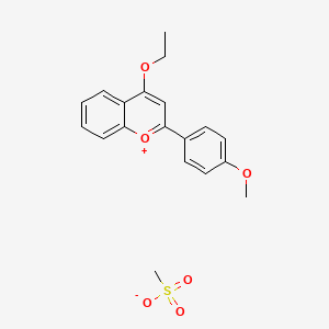 1-Benzopyrylium, 4-ethoxy-2-(4-methoxyphenyl)-, methanesulfonate