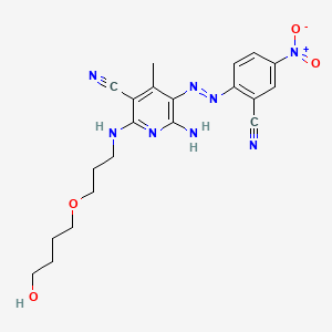 3-Pyridinecarbonitrile, 6-amino-5-[(2-cyano-4-nitrophenyl)azo]-2-[[3-(4-hydroxybutoxy)propyl]amino]-4-methyl-