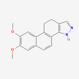 molecular formula C17H16N2O2 B12810746 7,8-Dimethoxy-10,11-dihydro-3H-naphtho(1,2-g)indazole CAS No. 57595-90-1