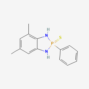 molecular formula C14H15N2PS B12810758 4,6-Dimethyl-2-phenyl-2,3-dihydro-1H-1,3,2-benzodiazaphosphole 2-sulfide CAS No. 4600-23-1