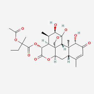 molecular formula C27H36O11 B12810771 2'-Acetylglaucarubinone CAS No. 33957-83-4