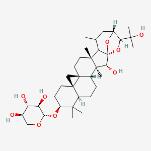 (2S,3R,4S,5R)-2-[[(1S,2R,3S,4R,7R,9S,12R,14S,17R,21R,22S)-2-hydroxy-22-(2-hydroxypropan-2-yl)-3,8,8,17,19-pentamethyl-23,24-dioxaheptacyclo[19.2.1.01,18.03,17.04,14.07,12.012,14]tetracosan-9-yl]oxy]oxane-3,4,5-triol