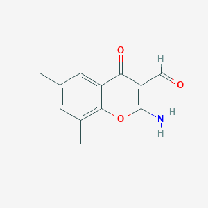 molecular formula C12H11NO3 B1281085 2-氨基-6,8-二甲基-4-氧代-4H-色烯-3-甲醛 CAS No. 68301-79-1