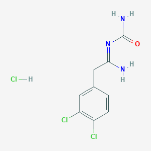 molecular formula C9H10Cl3N3O B1281088 1-(1-Amino-2-(3,4-dichlorophenyl)ethylidene)urea hydrochloride 