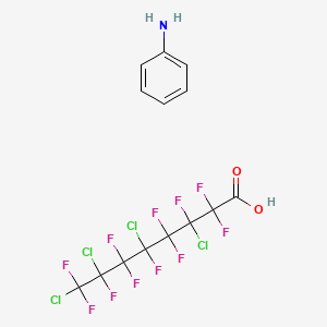 molecular formula C14H8Cl4F11NO2 B12810896 aniline;3,5,7,8-tetrachloro-2,2,3,4,4,5,6,6,7,8,8-undecafluorooctanoic acid CAS No. 1534-91-4