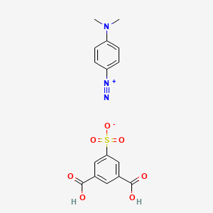 molecular formula C8H10N3.C8H5O7S<br>C16H15N3O7S B12810900 3,5-dicarboxybenzenesulfonate;4-(dimethylamino)benzenediazonium CAS No. 83749-63-7