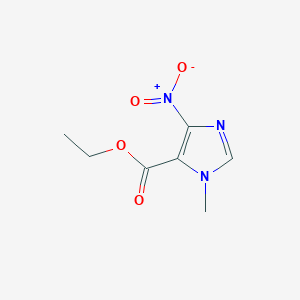 molecular formula C7H9N3O4 B12810909 Ethyl 1-methyl-4-nitro-1H-imidazole-5-carboxylate CAS No. 70183-93-6