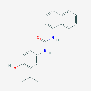 molecular formula C21H22N2O2 B12810932 N-(4-Hydroxy-5-isopropyl-2-methylphenyl)-N'-(1-naphthyl)urea CAS No. 6321-09-1