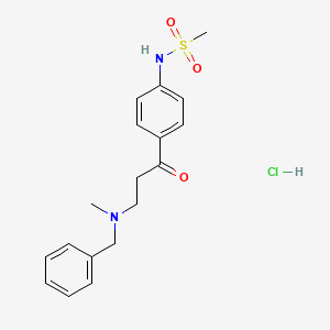 molecular formula C18H23ClN2O3S B12810935 Methanesulfonanilide, 4'-(3-(phenethylamino)propionyl)-, hydrochloride CAS No. 60232-93-1