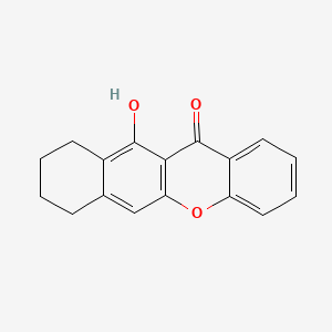 molecular formula C17H14O3 B12810974 12H-Benzo(b)xanthen-12-one, 7,8,9,10-tetrahydro-11-hydroxy- CAS No. 83344-78-9